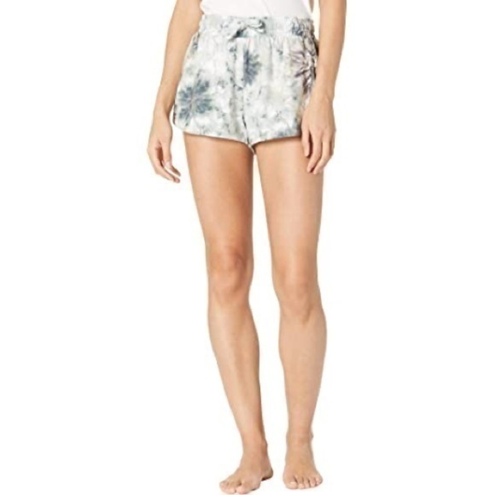Onzie Yoga Flow Divine Shorts Cobain Green and White Tie Dye Size Small